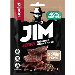 Jim jerky Hovězí s příchutí 3 druhy pepře 23 g